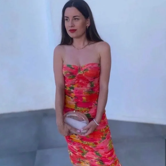 LAST ONE🔥ZARA BLOGGER’S FAV| Stunning Floral Corset Tulle Dress - Picture 13 of 15